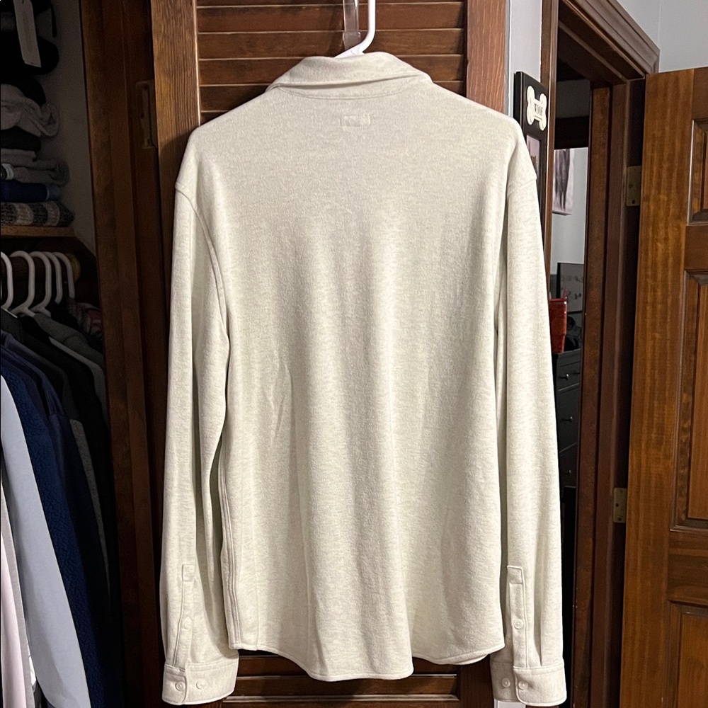 Express Men's Cream Casual Button-Down Shirt - Picture 2 of 3